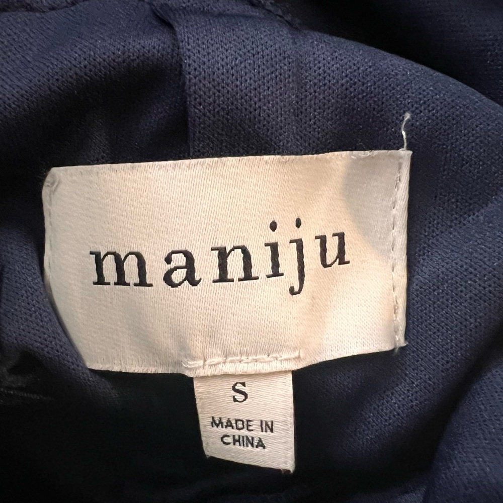 MANIJU Navy blue prom bridesmaid bow tube formal party lined maxi dress size s - Picture 7 of 10